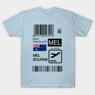 Melbourne Australia travel ticket T-Shirt